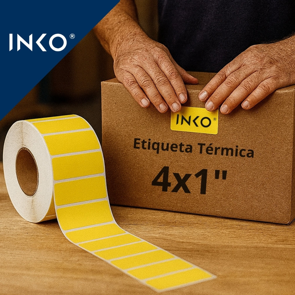 Etiquetas Térmicas 4x1 Pulgadas 102x25mm Amarillo