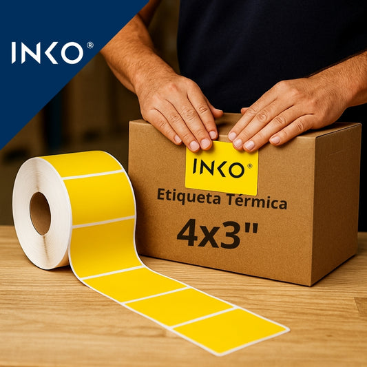 Etiquetas Térmicas 4x3 Pulgadas 102x76mm Amarillo