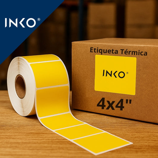Etiquetas Térmicas 4x4 Pulgadas 102x102mm Amarillo