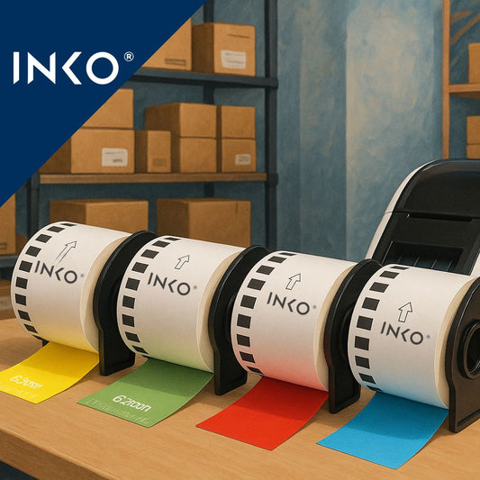 Etiquetas Térmicas DK2205 62mm Cinta Continua Compatible con Brother SeriesQL Colores